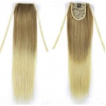 Extensie de par coada dreapta cu snur 65  cm  Ombre Saten deschis cu Blond Platinat CYF715488B10#